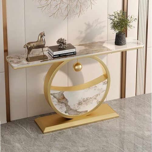 Eleganter Konsolentisch aus Metall mit robuster Sintersteinplatte, platzsparendes Design für Eingänge, Flure und Wohnzimmer von Generisch