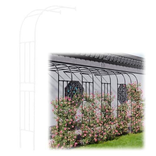 Eleganter Metall-Gartenbogen, robuste Rosen-Kletterpflanzenhalterung für Außenbereich, Terrasse, Rasen und Hochzeit, Dekoration, halbseitiges Pavillon-Rankgitter für den Innen- und Außenbereich von Generisch