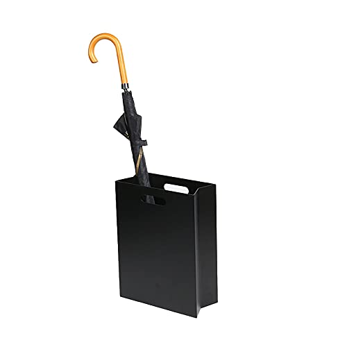 Eleganter Schirmständer aus schwarzem Metall für Zuhause & Büro, 30 x 13 x 40 cm, langlebiges Design, perfekte Aufbewahrungslösung für Regenschirme (Schwarz A) von Generisch