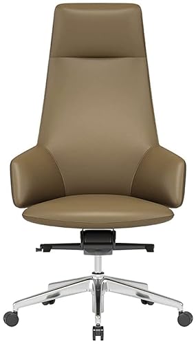 Eleganter Schreibtischstuhl aus Leder mit komfortablem und atmungsaktivem Design, ergonomischer Computerstuhl für sitzende Arbeit, einfach zu montieren, Chefdrehstuhl für Langlebigkeit. von Generisch