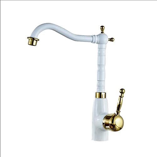 Eleganter Weiß & Gold Küchenarmatur Mischbatterie 360° Drehbarer Spültischarmatur Einhand-Design Moderne Küchenspüle Mischbatterie für mühelose Wassersteuerung Eleganter Weiß & Gold Küchenarmatur Mischbatterie 360° Drehbarer Spültischarmatur Einhand-Design Moderne Küchenspüle Mischbatterie für mühelose Wassersteuerung von Generisch