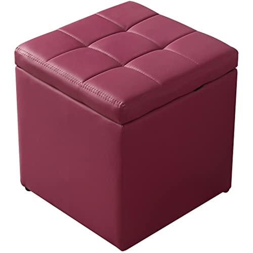 Eleganter lila Pouf - Gepolsterte Fußstütze aus Leder mit Stauraum für Waschtisch Wohnzimmer und Schlafzimmer - Stilvoller quadratischer Ottomane und Fußhocker Eleganter lila Pouf - Gepolsterte Fußstütze aus Leder mit Stauraum für Waschtisch Wohnzimmer und Schlafzimmer - Stilvoller quadratischer Ottomane und Fußhocker von Generisch
