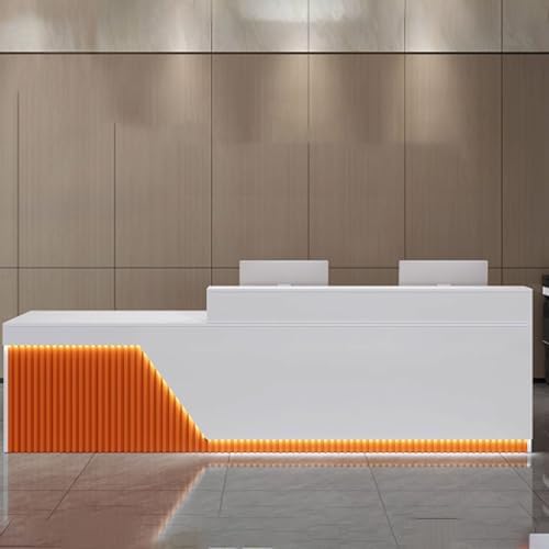 Eleganter moderner Empfangstresen für kleine Unternehmen – Stilvolle Fronttheke mit weicher Beleuchtung, elegante Büromöbel für Empfangsbereiche und Arbeitsbereiche Eleganter moderner Empfangstresen für kleine Unternehmen – Stilvolle Fronttheke mit weicher Beleuchtung, elegante Büromöbel für Empfangsbereiche und Arbeitsbereiche von Generisch
