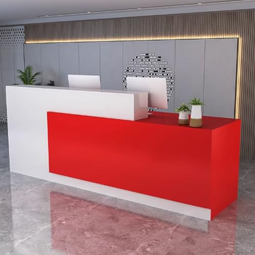 Eleganter weißer Empfangstisch – einfache Montage für Salon, Büro, Restaurant und Geschäft, langlebige Holzwerkstoff-Empfangsmöbel Eleganter weißer Empfangstisch – einfache Montage für Salon, Büro, Restaurant und Geschäft, langlebige Holzwerkstoff-Empfangsmöbel von Generisch
