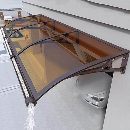 Elegantes Türvordach aus Aluminium und Polycarbonat, 100 x 330 cm, stilvolle Außenmarkise für Eingangsschutz, Modell A02 von Generisch