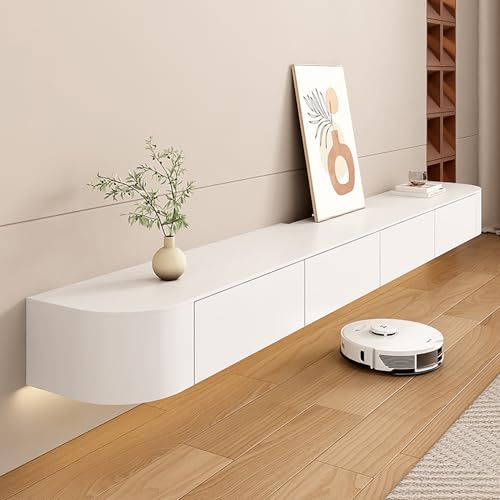 Elegantes Wandmontiertes TV-Regal aus massivem Holz, 120 cm, mit 2 Schubladen, stilvolles Aufbewahrungsregal für Wohnzimmer oder Schlafzimmer, modernes Design, platzsparende Lösung Elegantes Wandmontiertes TV-Regal aus massivem Holz, 120 cm, mit 2 Schubladen, stilvolles Aufbewahrungsregal für Wohnzimmer oder Schlafzimmer, modernes Design, platzsparende Lösung von Generisch