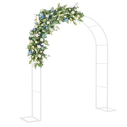 Elegantes weißes Rankgitter aus Metall, 160 x 220 cm, Gartenlaube für Kletterpflanzen und Blumen, perfekter Pflanzenstützrahmen für Party-Dekoration und Rosenbögen. von Generisch