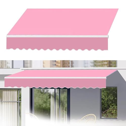 Elektrisch einziehbare Terrassenmarkise, Ersatzstoff, für den Außenbereich, 300 g/m², Premium-Polyester, wasserdicht, Sonnenschutz, UV-beständig, 4,9 x 3 m, Rosa Elektrisch einziehbare Terrassenmarkise, Ersatzstoff, für den Außenbereich, 300 g/m², Premium-Polyester, wasserdicht, Sonnenschutz, UV-beständig, 4,9 x 3 m, Rosa von Generisch