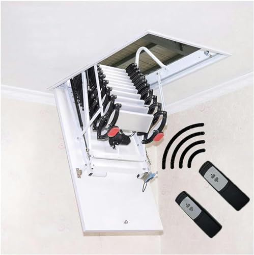 Elektrische Dachbodentreppe mit Handläufen, zusammenklappbare Teleskop-Stufenleiter für einfachen Deckenzugang Elektrische Dachbodentreppe mit Handläufen, zusammenklappbare Teleskop-Stufenleiter für einfachen Deckenzugang von Generisch