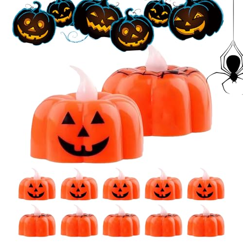 Elektrische Kerzen | Flackernde KürbisOhne Flamme,12 Stück Halloween LED Für Hochzeit Thanksgiving Weihnachtsfeier Elektrische Kerzen | Flackernde KürbisOhne Flamme,12 Stück Halloween LED Für Hochzeit Thanksgiving Weihnachtsfeier von Generisch