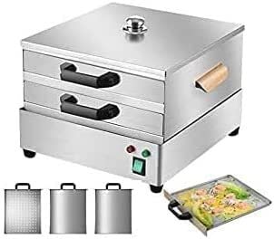 Elektrische Reisnudelbrötchen-Maschine, 2-lagiger Edelstahl-Dampfgarer mit 3 Tabletts für Vermicelli-Rollen von Generisch