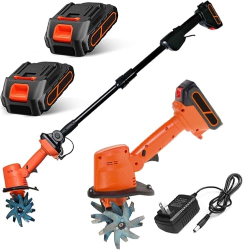 Elektrische Rotavator Akku-Bodenfräse mit 2 x 1500mAh Batterien, Teleskopstange, 10cm Bodenbearbeitungsbreite, 10cm Arbeitstiefe für Rasen, Bauernhof und Hof Elektrische Rotavator Akku-Bodenfräse mit 2 x 1500mAh Batterien, Teleskopstange, 10cm Bodenbearbeitungsbreite, 10cm Arbeitstiefe für Rasen, Bauernhof und Hof von Generisch