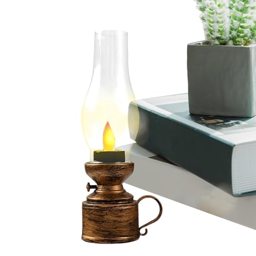 Elektrische dekorative Tischlampe - LED Öllaterne Flammenlose Kerosinlampe | Nighttime Ambient Lighting für Kinder Schlafzimmer Vintage Interieur für Nachttisch Wohnzimmer von Generisch