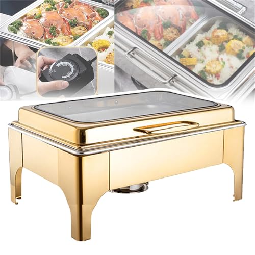 Elektrischer Chafing Dish mit einstellbarer Temperatur, abnehmbar & leicht zu reinigen, energieeffizient, inklusive Glasabdeckung für Buffet & Catering Elektrischer Chafing Dish mit einstellbarer Temperatur, abnehmbar & leicht zu reinigen, energieeffizient, inklusive Glasabdeckung für Buffet & Catering von Generisch