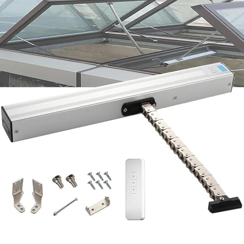 Elektrischer Fensteröffner mit Fernbedienung & Regensensor – 600 Drehmoment, leiser Doppelschicht-Kettenantrieb für Dachfenster und Dachlüftungen von Generisch