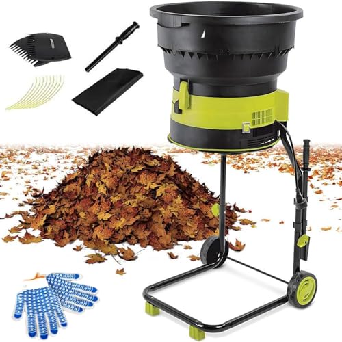Elektrischer Laubmulcher Gartenhäcksler Tragbarer Klingenloser Aktenvernichter mit Rädern, 8000 U/min mit Auffangtasche und 54 cm Trichterdurchmesser Elektrischer Laubmulcher Gartenhäcksler Tragbarer Klingenloser Aktenvernichter mit Rädern, 8000 U/min mit Auffangtasche und 54 cm Trichterdurchmesser von Generisch