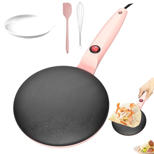 Elektrischer Pfannkuchenbereiter, Instant-Crêpe-Maker | Handheld-Pfannkuchenhersteller-7,8-Zoll-Instant-Crepe-Maker, Grillplatte, Crepe-Maker, Elektrische Crepes-Pfanne, Automatische Temperaturregel von Generisch