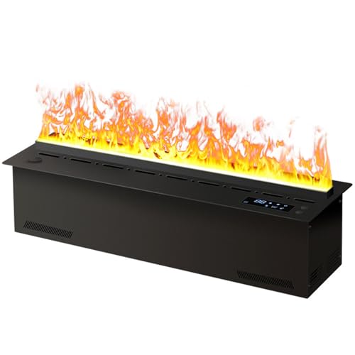 Elektrischer Wasserkamin-Luftbefeuchter mit 3D-zerstäubter Flamme, automatischer Wassereinlass/-auslass für Wohnambiente und Feuchtigkeitskontrolle von Generisch