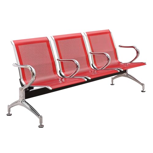 Empfangsbank 3-Sitzer Wartezimmer Stühle mit Armlehne Stahl Wartezimmer Bank Büro Gästestuhl für Flughafen Krankenhaus Bank Salon Business Empfangsstuhl von Generisch