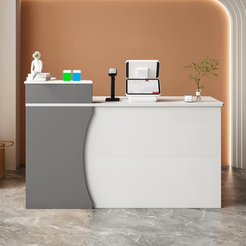 Empfangstisch mit abschließbarer Schublade & Schrank, Tastaturablage, Verhandlungstisch für Lobbys & Einzelhandelsräume, Grau, 1,80 x 38 x 100 cm, modernes & funktionales Design Empfangstisch mit abschließbarer Schublade & Schrank, Tastaturablage, Verhandlungstisch für Lobbys & Einzelhandelsräume, Grau, 1,80 x 38 x 100 cm, modernes & funktionales Design von Generisch