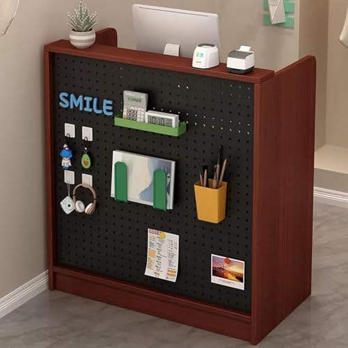 Empfangstrese, Büro-Computertisch mit abschließbaren Schubladen und Schließfächern, modernes Design für Einzelhandelsräume von Generisch