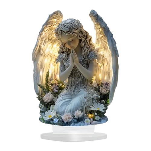 Engel Tischdekoration,2D Gebetsengel Deko Für Wohnaccessoires Desktop | Kunstvolle Weihnachtsdekoration Für Esszimmer BücherSchrank,Für Tisch Außenbereich Zuhause Schrank Garten Terrasse Eingangsberei von Generisch