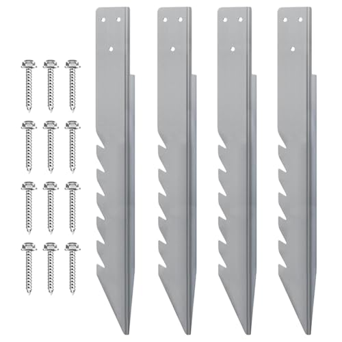 Erdspieß, 4 Stück Erdspieß Für Pfostenhalter, Metallschwinganker Mit Schrauben Gartenzubehör Für Spielhäuser, Garten & Stabilisierung von Generisch
