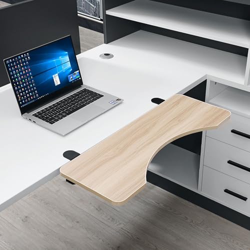 Ergonomische, faltbare Schreibtisch-Erweiterung, Regalhalterung für Arbeitsbereiche zu Hause, einfach zu installieren, breites Tablett für Küchen, helles Walnussholz von Generisch