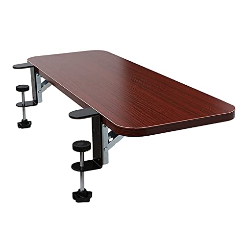 Ergonomische, verstellbare Tastaturablage – faltbare Schreibtischstütze mit C-Klemmarmlehne, schwarzes Finish, Walnussholz-Textur, 65 x 24 cm für bequeme Ellenbogenstütze von Generisch