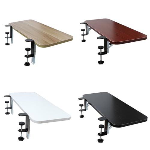Ergonomische Desktop-Verlängerungsablage - Klemmbare Tastaturplattform mit faltbaren Regalhalterungen - Platzsparendes Design Walnussholz-Finish 80 x 25 cm (32 x 10 Zoll) von Generisch