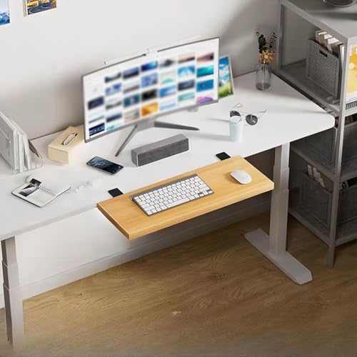 Ergonomische Schreibtisch-Erweiterung, zum Anklippen, 20 x 40 cm, zusammenklappbare Tastaturverlängerung für Arbeit, Studium und Gaming – erhöht Komfort und Platz auf Ihrem Schreibtisch von Generisch