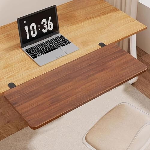 Ergonomische Tastaturablage aus Holz - Verstellbare Klemme Faltbare Schublade für Schreibtischmontage No-Punch Armlehne Unterstützung Computer Ellenbogenstütze 60 x 20 cm von Generisch