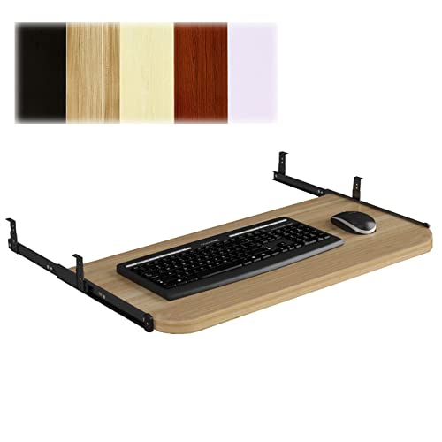 Ergonomische Tastaturschublade aus Holz mit Mausaufbewahrung, verstellbare Computerablage unter dem Schreibtisch, Armlehne für verbesserte Körperhaltung – 60 x 27 cm (B-Weiß) von Generisch