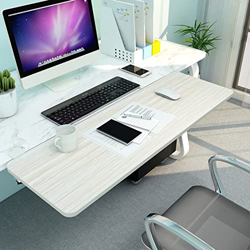 Ergonomische faltbare Schreibtischverlängerung – Tastaturablage aus Holz 55/65/75 cm – Klemme ohne Bohren – perfekt für Unterarmstütze/Armlehne/Computer-Ellenbogenstütze von Generisch