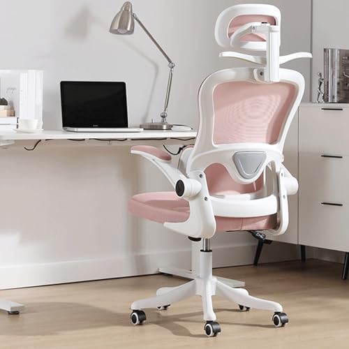 Ergonomischer, bequemer Netz-Schreibtischstuhl für Heimbüro, Gaming-Computer-Schreibtisch mit abnehmbarem Kleiderständer, verstellbare Kopfstütze, schwenkbar, dynamische Rückenstütze, ideal für von Generisch