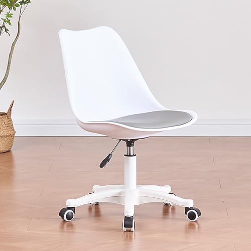 Ergonomischer, höhenverstellbarer Drehstuhl für Zuhause, Büro, mittlere Rückenlehne, Chefsessel mit armlosem Design, Rollstuhl, Computer-Schreibtischstuhl mit H-Basis von Generisch