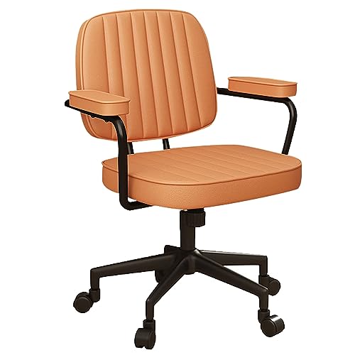 Ergonomischer Büro-Schreibtischstuhl mit Armlehnen, verstellbarer Drehstuhl für Zuhause und Büro, stilvoller Rollstuhl mit mittlerer Rückenlehne im trendigen Stoffdesign für Damen und Erwachsene von Generisch