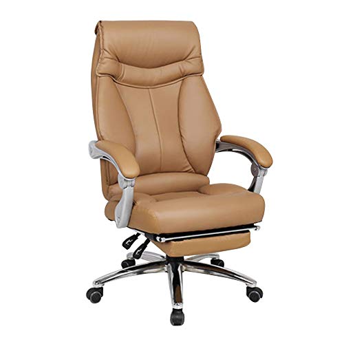 Ergonomischer Büro-Schreibtischstuhl mit Fußstütze, Chefsessel mit doppelter dicker Rückenlehne, verstellbarer Rennstuhl für maximalen Komfort, 100 kg Kapazität, Khaki von Generisch