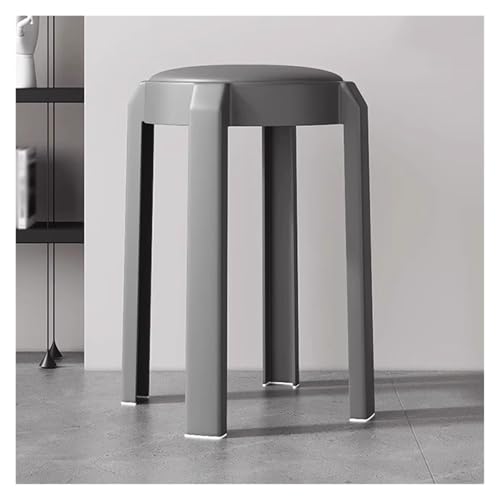 Ergonomischer Bürohocker aus Kunststoff, rückenfreier und stapelbarer runder Stuhl für Esszimmer und Zuhause, nordisches schlichtes Design von Generisch