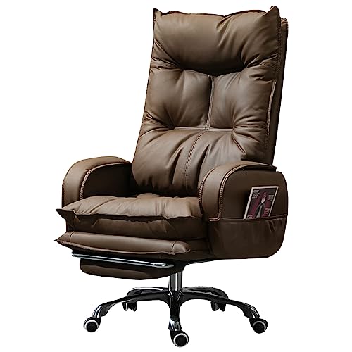 Ergonomischer Bürostuhl, Chefsessel, Computer-Schreibtischstuhl mit Neigungsfunktion, Lendenwirbelstütze, drehbares Design, robuster Metallrahmen, PU-Leder-Polsterung für Komfort und Stil Ergonomischer Bürostuhl, Chefsessel, Computer-Schreibtischstuhl mit Neigungsfunktion, Lendenwirbelstütze, drehbares Design, robuster Metallrahmen, PU-Leder-Polsterung für Komfort und Stil von Generisch