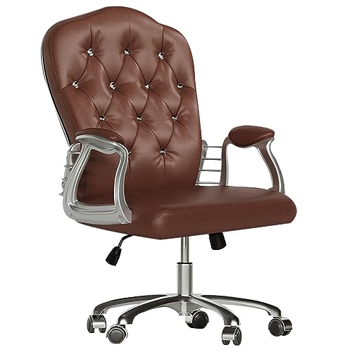 Ergonomischer Bürostuhl, PU-Leder, Chefsessel mit mittlerer Rückenlehne, Rollen, Drehstuhl mit Armlehne Ergonomischer Bürostuhl, PU-Leder, Chefsessel mit mittlerer Rückenlehne, Rollen, Drehstuhl mit Armlehne von Generisch