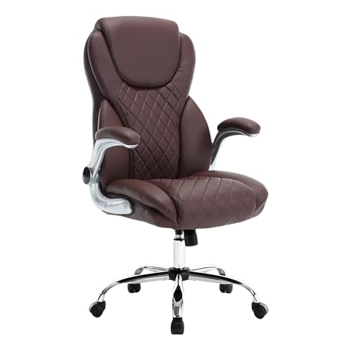 Ergonomischer Bürostuhl, Schaukelstuhl aus Leder, 90-120 °, klappbare Armlehnen, Rückenstütze, 4-lagiger, weich gepolsterter Sitz, robustes Design für bis zu 136 kg. Ergonomischer Bürostuhl, Schaukelstuhl aus Leder, 90-120 °, klappbare Armlehnen, Rückenstütze, 4-lagiger, weich gepolsterter Sitz, robustes Design für bis zu 136 kg. von Generisch