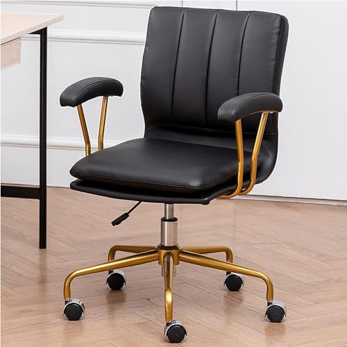 Ergonomischer Bürostuhl aus Mikrofaser-Leder – mittlere Rückenlehne, drehbarer Arbeitsstuhl mit Armlehne für Zuhause, Büro, Schreibtisch Ergonomischer Bürostuhl aus Mikrofaser-Leder – mittlere Rückenlehne, drehbarer Arbeitsstuhl mit Armlehne für Zuhause, Büro, Schreibtisch von Generisch