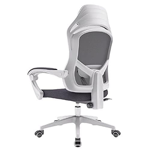 Ergonomischer Bürostuhl aus Netzstoff mit Kippfunktion und Lendenwirbelstütze, hohe Rückenlehne, Drehstuhl, Schreibtischstuhl für Zuhause und Büro, Weiß von Generisch