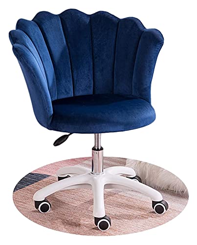 Ergonomischer Bürostuhl aus Samtstoff mit Blütenblatt umwickelter gepolsterter Sitzfläche – dunkelblauer Drehstuhl für Heimbüro Ergonomischer Bürostuhl aus Samtstoff mit Blütenblatt umwickelter gepolsterter Sitzfläche – dunkelblauer Drehstuhl für Heimbüro von Generisch