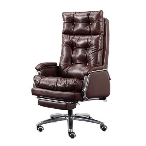 Ergonomischer Bürostuhl mit Fußstütze, Mikrofaser-Leder, Computerstuhl, verstellbare Rückenlehne und Höhe, 360° drehbar, dick gepolsterter Sitz, ideal für ganztägigen Komfort, Braun Ergonomischer Bürostuhl mit Fußstütze, Mikrofaser-Leder, Computerstuhl, verstellbare Rückenlehne und Höhe, 360° drehbar, dick gepolsterter Sitz, ideal für ganztägigen Komfort, Braun von Generisch