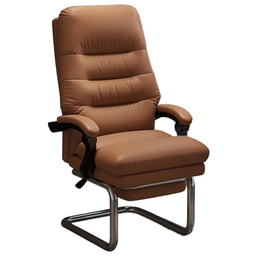 Ergonomischer Bürostuhl mit Fußstütze, verstellbarer Computerstuhl aus Latexleder, mit doppellagiger, weicher Rückenlehne und gewölbtem Stahlrahmen, ideal für Zuhause, Schlafzimmer, Wohnzimmer Ergonomischer Bürostuhl mit Fußstütze, verstellbarer Computerstuhl aus Latexleder, mit doppellagiger, weicher Rückenlehne und gewölbtem Stahlrahmen, ideal für Zuhause, Schlafzimmer, Wohnzimmer von Generisch