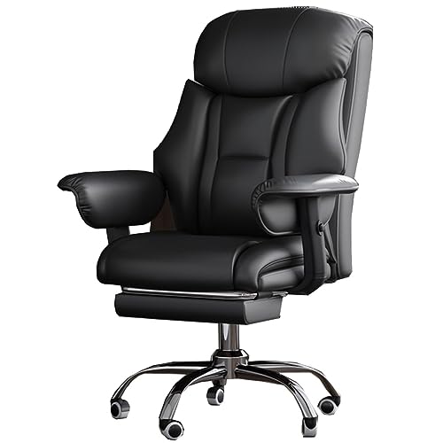 Ergonomischer Bürostuhl mit Fußstütze – verstellbarer Drehstuhl mit hoher Rückenlehne für Erwachsene Gaming und Computer, schwarzes Leder mit Armlehnen Ergonomischer Bürostuhl mit Fußstütze – verstellbarer Drehstuhl mit hoher Rückenlehne für Erwachsene Gaming und Computer, schwarzes Leder mit Armlehnen von Generisch