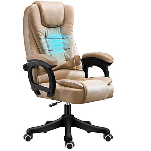 Ergonomischer Bürostuhl mit Lendenwirbelstütze und gepolsterter Armlehne, perfekt für Büro oder Gaming, Lederfaser-Latex-Pad von Generisch