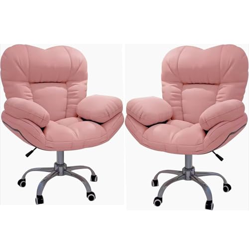 Ergonomischer Bürostuhl mit herzförmiger Rückenlehne und Fußstütze, verstellbarer Computerstuhl mit hoher Rückenlehne, breitere Handläufe, für Zuhause und Büro von Generisch
